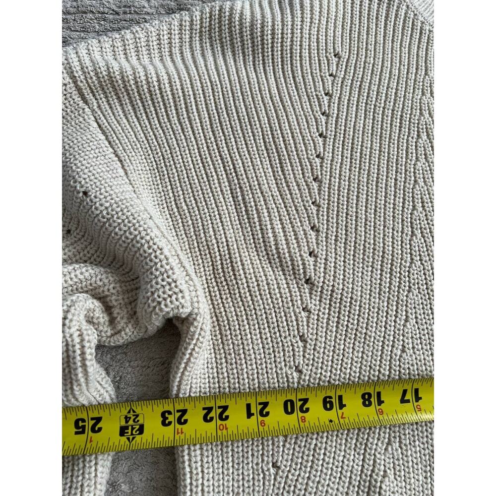 RDI Mock Neck Kangaroo Pocket Ribbed Tunic Sweater In Cream XL A003588 - Picture 4 of 9